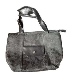 Vintage Liz Claiborne Black Croc-Embossed Shoulder Bag